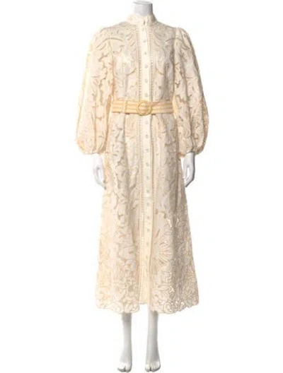 Pre-owned Zimmermann Linen Long Dress In Neutrals