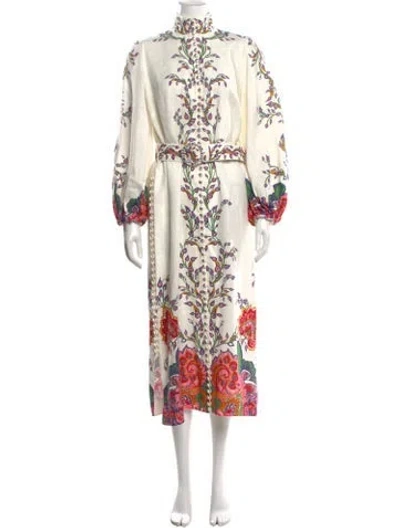 Pre-owned Zimmermann Linen Long Dress In Neutrals