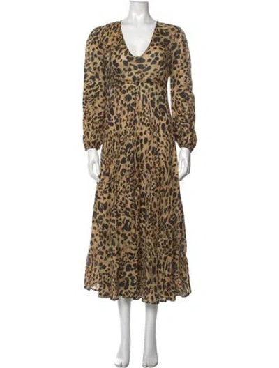 Pre-owned Zimmermann Linen Long Dress In Neutrals