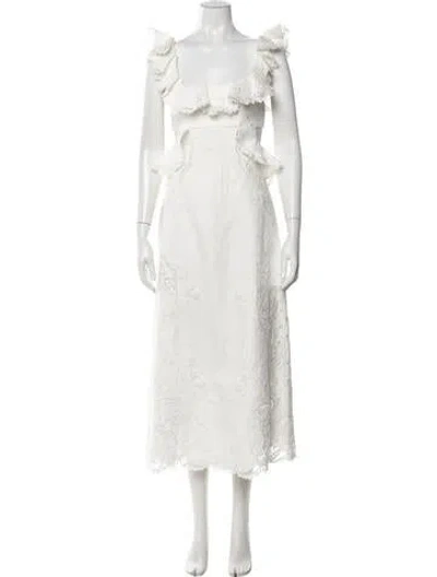 Pre-owned Zimmermann Linen Long Dress In Neutrals