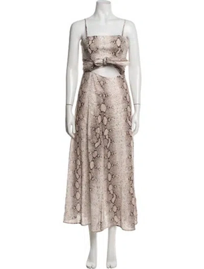 Pre-owned Zimmermann Linen Long Dress In Neutrals