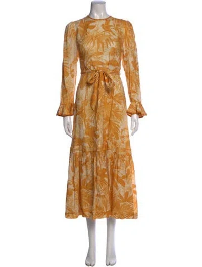 Pre-owned Zimmermann Linen Long Dress In Neutrals