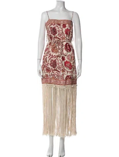 Pre-owned Zimmermann Linen Long Dress In Orange