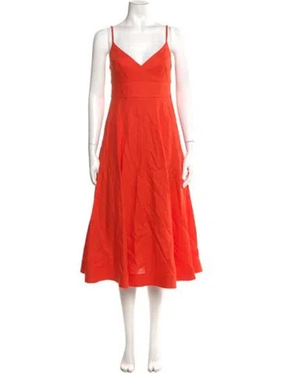Pre-owned Zimmermann Linen Long Dress In Orange
