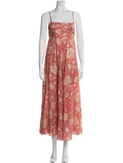Pre-owned Zimmermann Linen Long Dress In Orange