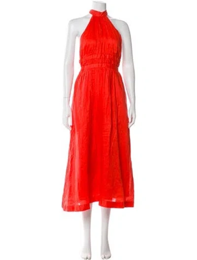 Pre-owned Zimmermann Linen Long Dress In Pink