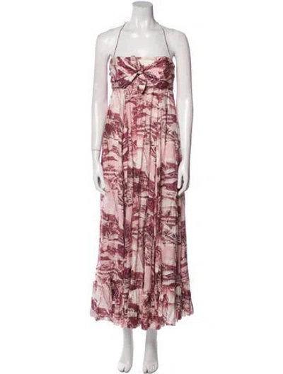 Pre-owned Zimmermann Linen Long Dress In Pink
