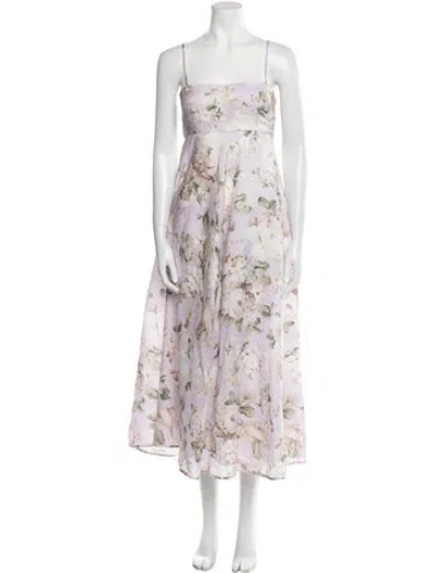 Pre-owned Zimmermann Linen Long Dress In Pink