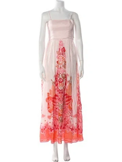 Pre-owned Zimmermann Linen Long Dress In Pink