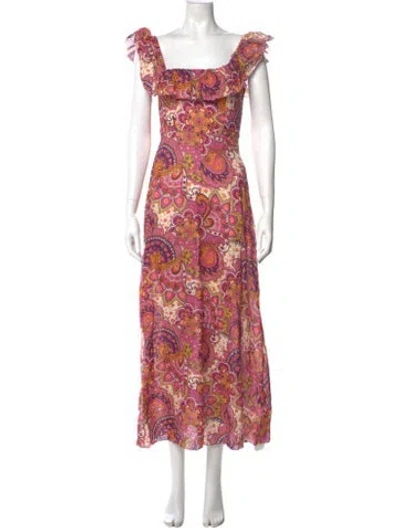 Pre-owned Zimmermann Linen Long Dress In Pink
