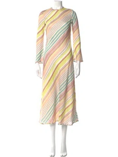Pre-owned Zimmermann Linen Long Dress In Pink