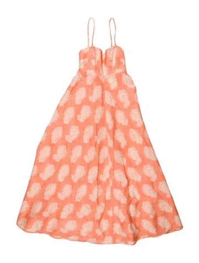 Pre-owned Zimmermann Linen Long Dress In Pink