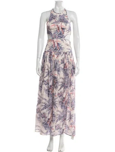 Pre-owned Zimmermann Linen Long Dress In Pink