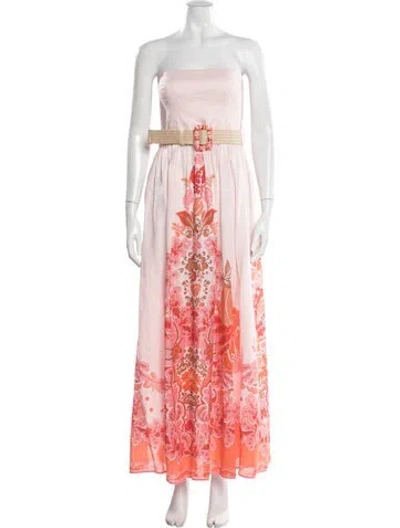 Pre-owned Zimmermann Linen Long Dress In Pink