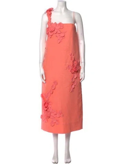 Pre-owned Zimmermann Linen Long Dress In Pink