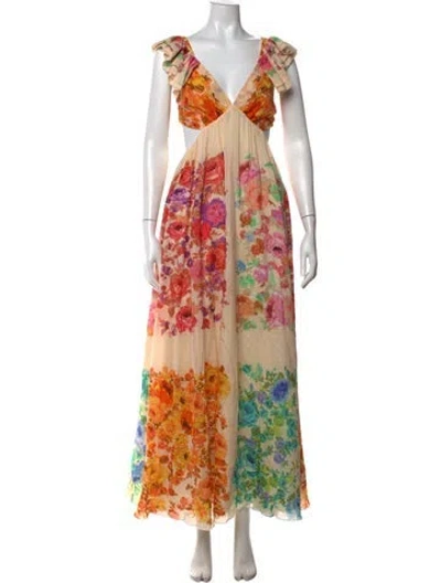 Pre-owned Zimmermann Linen Long Dress In Pink