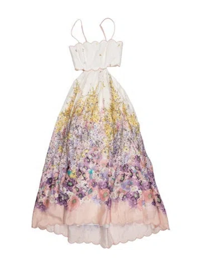 Pre-owned Zimmermann Linen Long Dress In Pink
