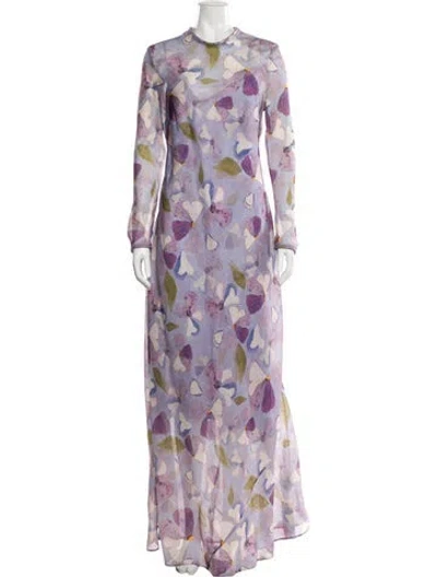Pre-owned Zimmermann Linen Long Dress In Purple