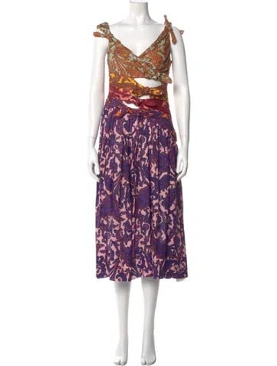 Pre-owned Zimmermann Linen Long Dress In Purple