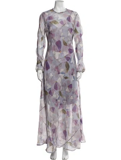 Pre-owned Zimmermann Linen Long Dress In Purple