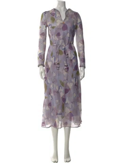 Pre-owned Zimmermann Linen Long Dress In Purple