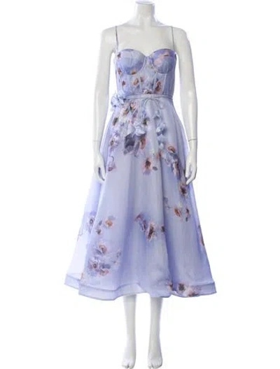 Pre-owned Zimmermann Linen Long Dress In Purple