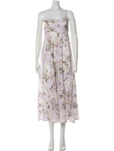 Pre-owned Zimmermann Linen Long Dress In Purple