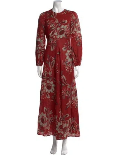 Pre-owned Zimmermann Linen Long Dress In Red