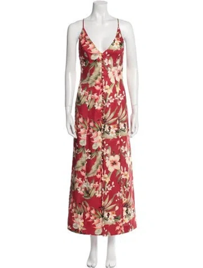 Pre-owned Zimmermann Linen Long Dress In Red