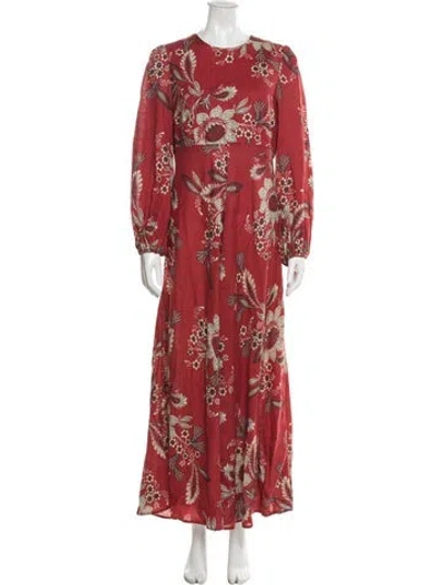 Pre-owned Zimmermann Linen Long Dress In Red
