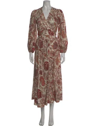 Pre-owned Zimmermann Linen Long Dress In Red