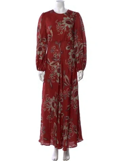 Pre-owned Zimmermann Linen Long Dress In Red
