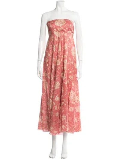 Pre-owned Zimmermann Linen Long Dress In Red