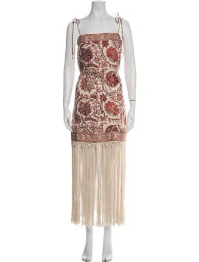 Pre-owned Zimmermann Linen Long Dress In Red