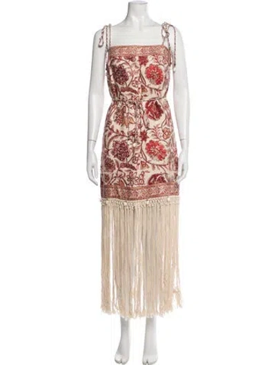 Pre-owned Zimmermann Linen Long Dress In Red