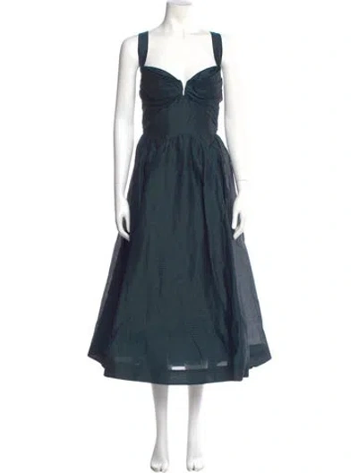 Pre-owned Zimmermann Linen Long Dress W/ Tags In Blue