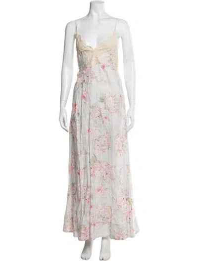 Pre-owned Zimmermann Linen Long Dress W/ Tags In Blue