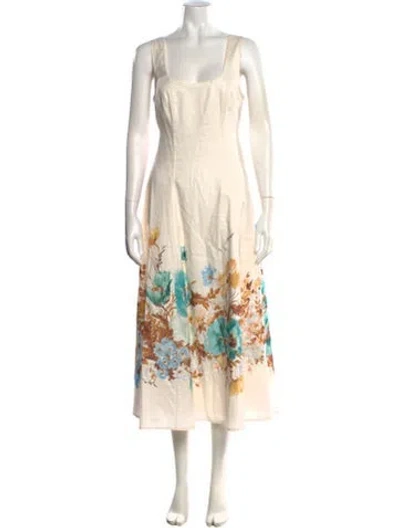 Pre-owned Zimmermann Linen Long Dress W/ Tags In Neutral