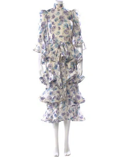 Pre-owned Zimmermann Linen Long Dress W/ Tags In Neutral