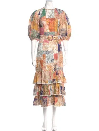 Pre-owned Zimmermann Linen Long Dress W/ Tags In Neutral