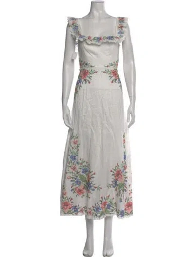 Pre-owned Zimmermann Linen Long Dress W/ Tags In Neutral