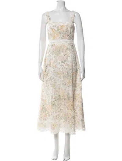 Pre-owned Zimmermann Linen Long Dress W/ Tags In Neutral