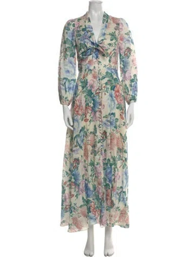 Pre-owned Zimmermann Linen Long Dress W/ Tags In Neutral
