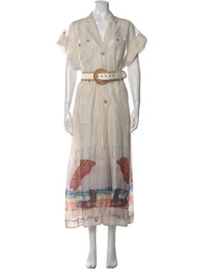 Pre-owned Zimmermann Linen Long Dress W/ Tags In Neutral