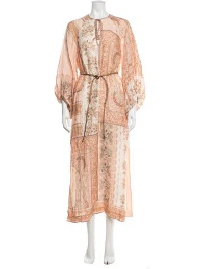 Pre-owned Zimmermann Linen Long Dress W/ Tags In Neutral