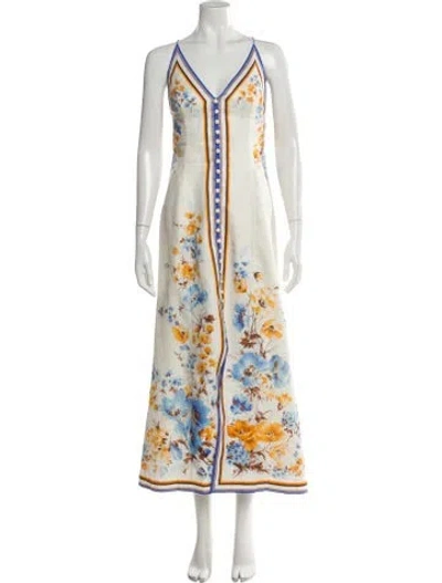 Pre-owned Zimmermann Linen Long Dress W/ Tags In Neutral