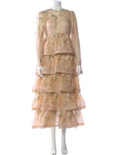 Pre-owned Zimmermann Linen Long Dress W/ Tags In Neutral