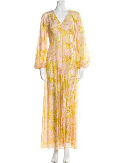 Pre-owned Zimmermann Linen Long Dress W/ Tags In Pink