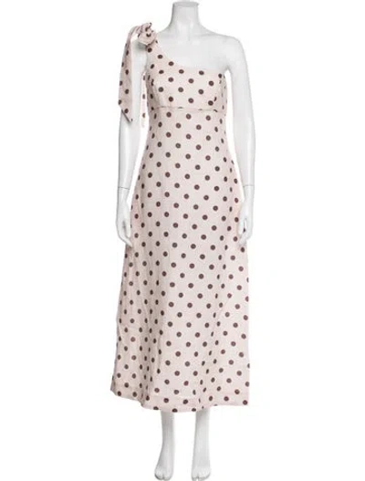 Pre-owned Zimmermann Linen Long Dress W/ Tags In Pink