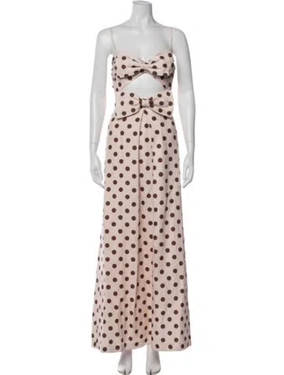 Pre-owned Zimmermann Linen Long Dress W/ Tags In Pink